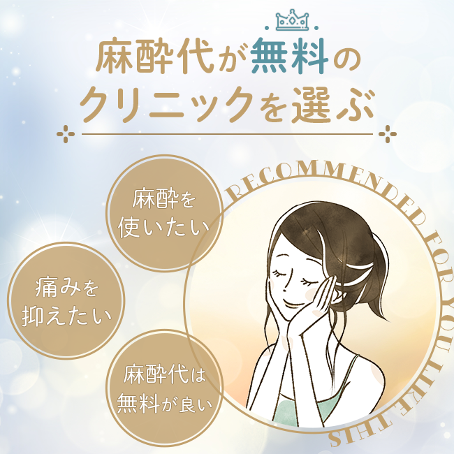 麻酔代が無料のクリニックを選ぶ