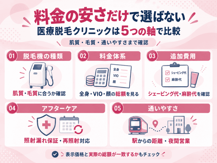 横浜で医療脱毛クリニックを選ぶ時に確認すべきポイントの解説